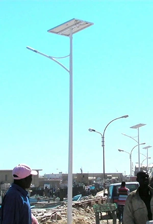 60w Plate 8m Pole Integrated Solar Street Light in Benin