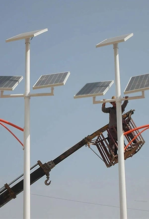 60w Plate 8m Pole Integrated Solar Street Light in Iraq